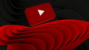 A red and black background with a white arrow